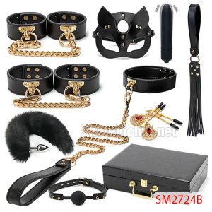 Bộ đồ chơi bạo dâm 9 món cao cấp sang trọng màu đen cực đẹp